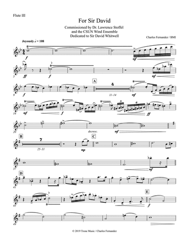 For Sir David: 3rd Flute