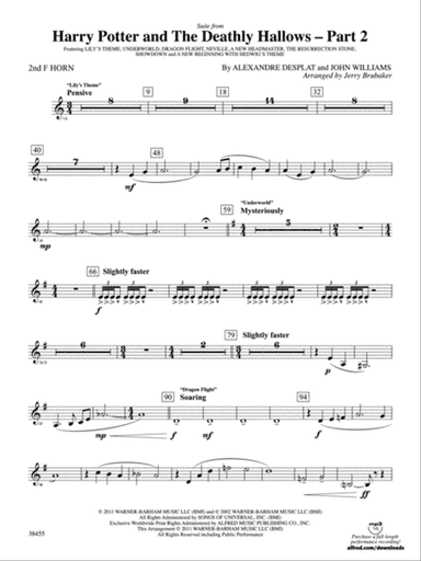 Harry Potter and the Deathly Hallows, Part 2, Suite from: 2nd F Horn