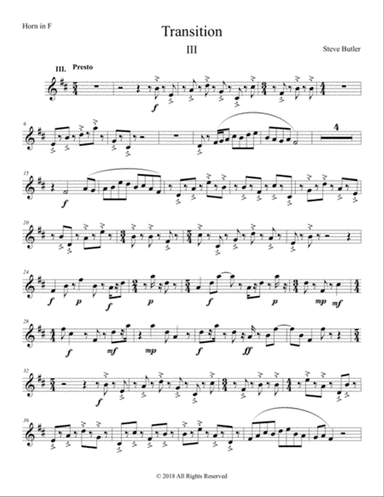 Transition III Part: Horn F