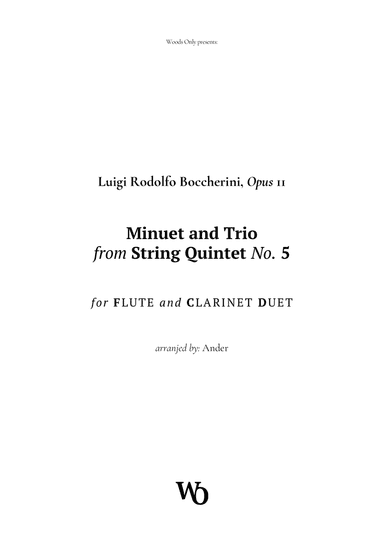 Minuet by Boccherini for Flute and Clarinet