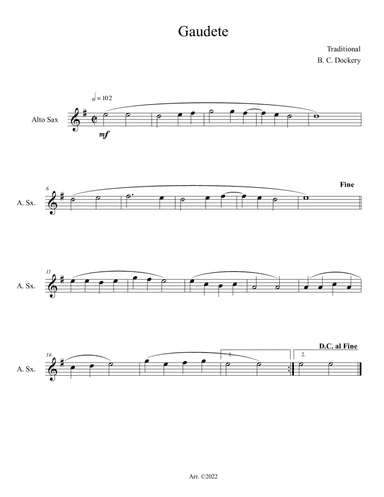 Gaudete (Alto Sax Solo)