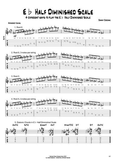Eb Half Diminished Scale (4 Ways to Play)