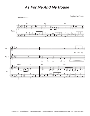 As For Me And My House (2-part choir)