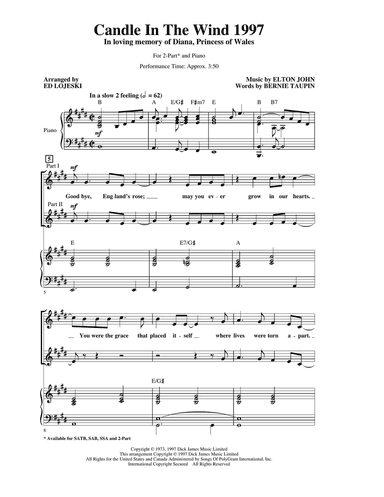 Candle In The Wind (arr. Ed Lojeski)