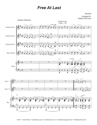 Free At Last (Clarinet Choir and Piano)