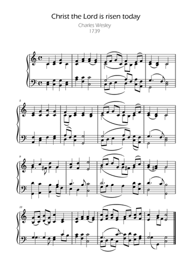 Christ the Lord is risen today - Piano
