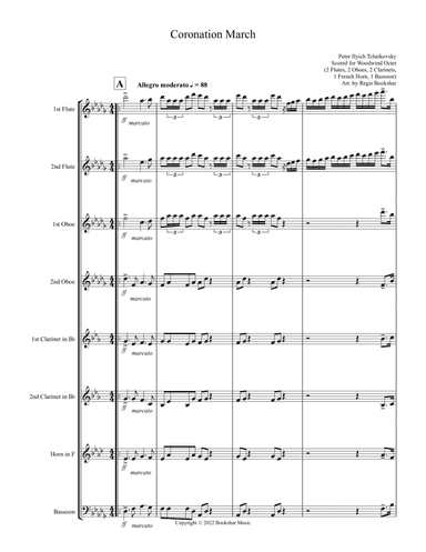 Coronation March (Db) (Woodwind Octet - 2 Flute, 2 Oboe, 2 Clar, 1 Hrn, 1 Bassoon)