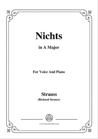 Richard Strauss-Nichts in A Major,for Voice and Piano