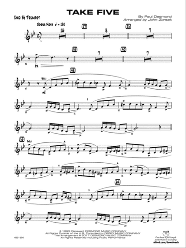 Take Five: 2nd B-flat Trumpet