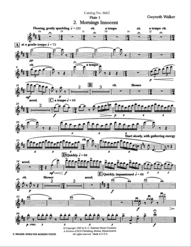 Songs for Women's Voices: 2. Mornings Innocent (Downloadable Orchestra Parts)
