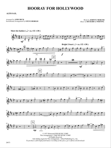 Hooray for Hollywood: E-flat Alto Saxophone