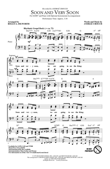 Soon And Very Soon (arr. Rollo Dilworth)