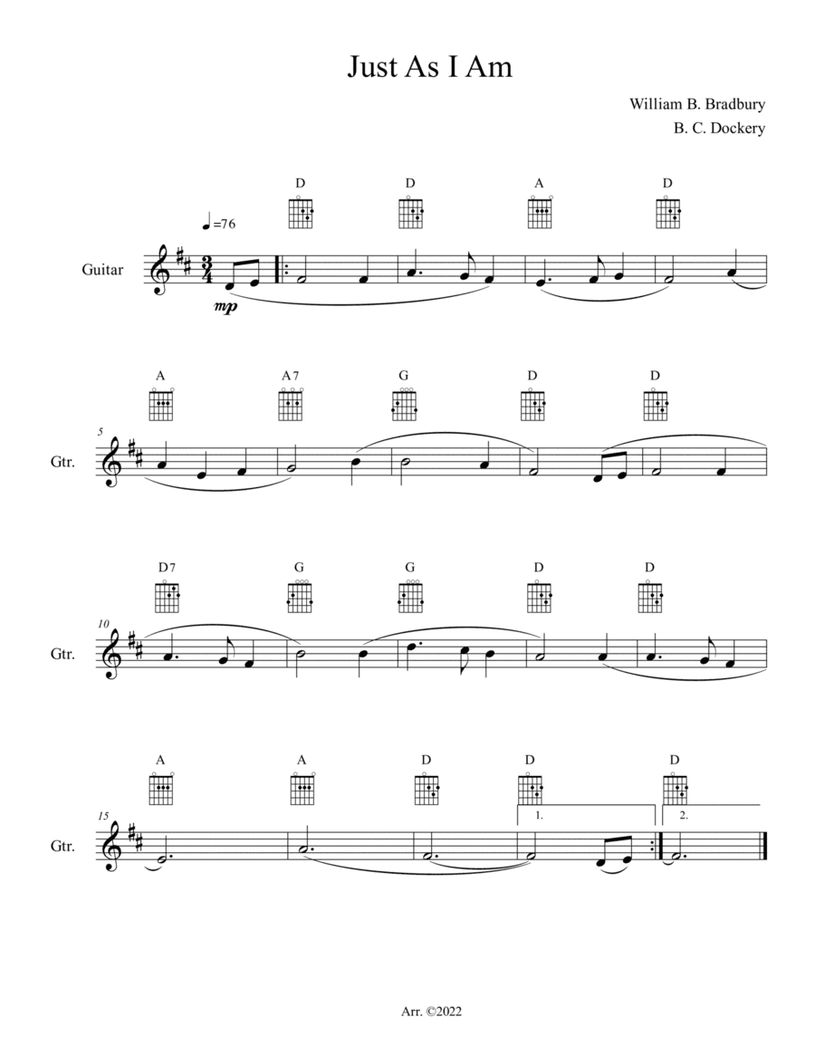 Just As I Am (Guitar Solo or Duet)