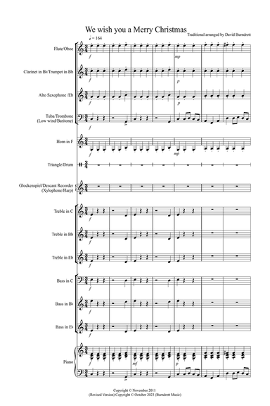 We Wish You a Merry Christmas for Beginner and Advanced School Wind Band