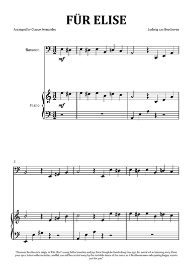 Für Elise by Beethoven - Bassoon and Piano