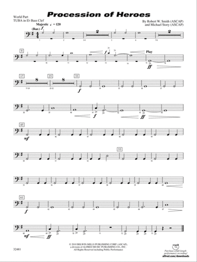 Procession of Heroes: (wp) E-flat Tuba B.C.