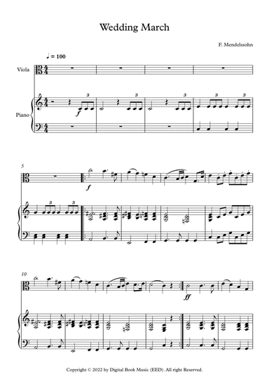 Wedding March - Felix Bartholdy Mendelssohn (Viola + Piano)