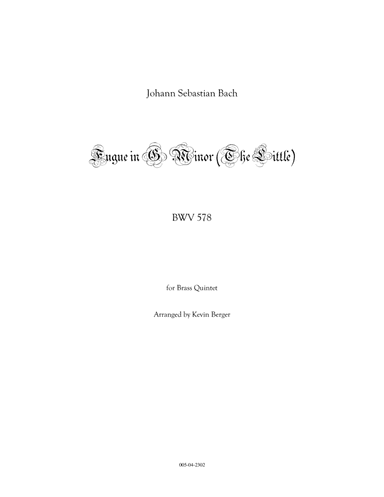 Fugue in G Minor (The Little), BWV 578