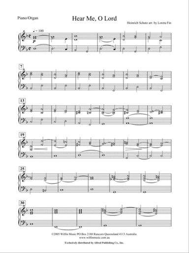 Hear Me O Lord: Piano Accompaniment