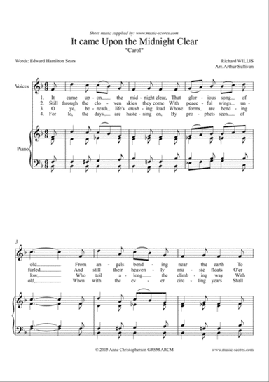 It Came Upon the Midnight Clear - Version 1 - Voice and Piano