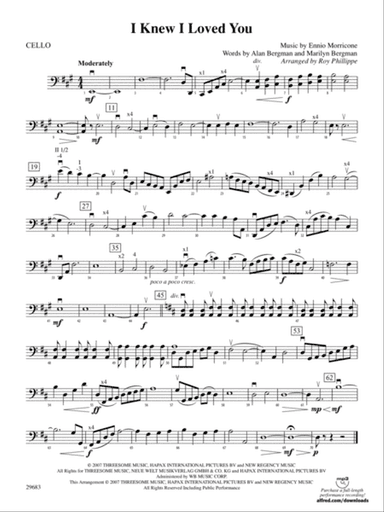 I Knew I Loved You: Cello