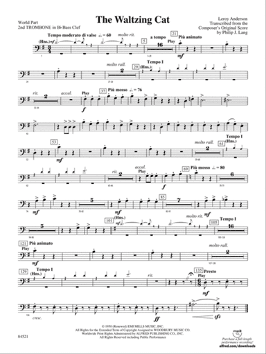 The Waltzing Cat: (wp) 2nd B-flat Trombone B.C.