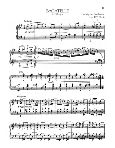 Bagatelle In G Major, Op. 119, No. 6