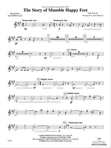 The Story of Mumble Happy Feet: (wp) 2nd Horn in E-flat