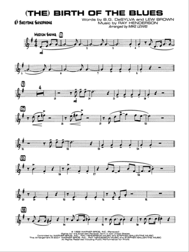 (The) Birth of the Blues: E-flat Baritone Saxophone
