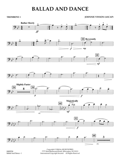 Ballad And Dance - Trombone 1