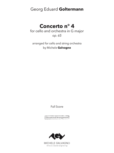 Cello Concerto n° 4, op. 65 in G major - arr. for cello & string orchestra (parts)