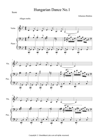 Hungarian Dances No.1 in G minor, Allegro molto