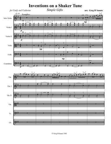 Inventions on a Shaker Tune