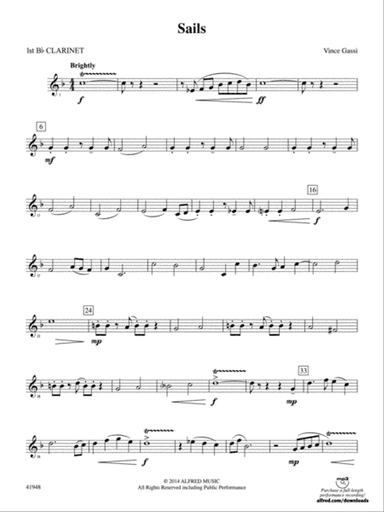 Sails: 1st B-flat Clarinet