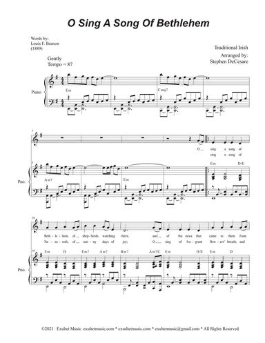 O Sing A Song Of Bethlehem (Vocal solo)