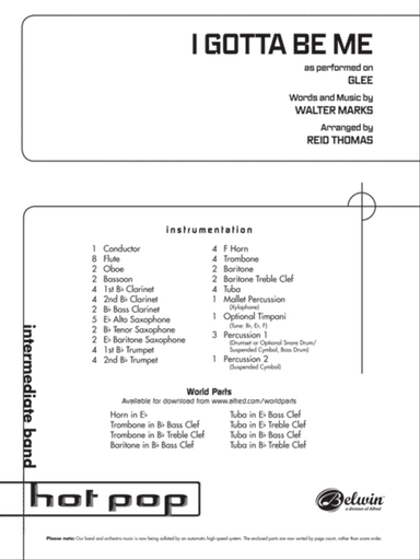 I Gotta Be Me: Score