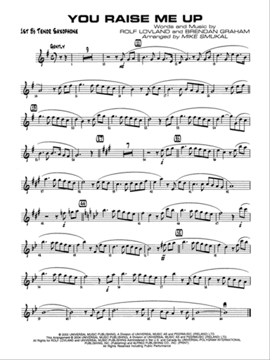 You Raise Me Up: B-flat Tenor Saxophone