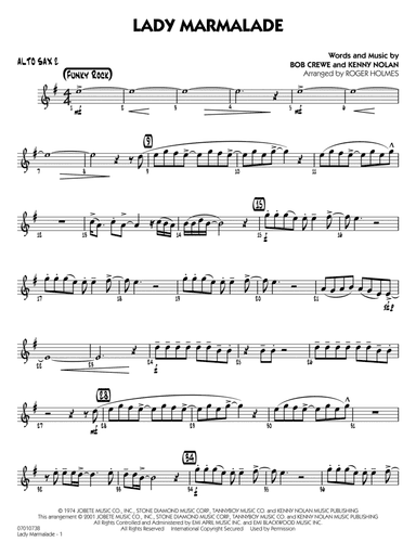 Lady Marmalade (from Moulin Rouge) (arr. Roger Holmes) - Alto Sax 2