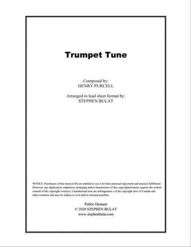 Trumpet Tune (Purcell) - Lead sheet (key of Db)