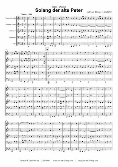 Solang der alte Peter – Oktoberfest – Munich City anthem - Brass Quintet