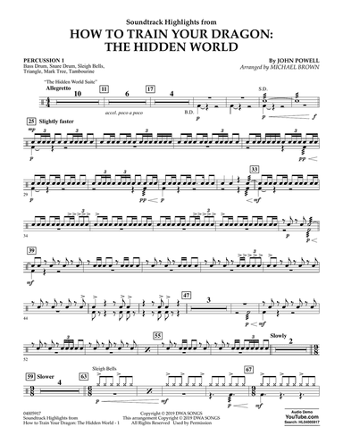 How To Train Your Dragon: The Hidden World (arr. Michael Brown) - Percussion 1