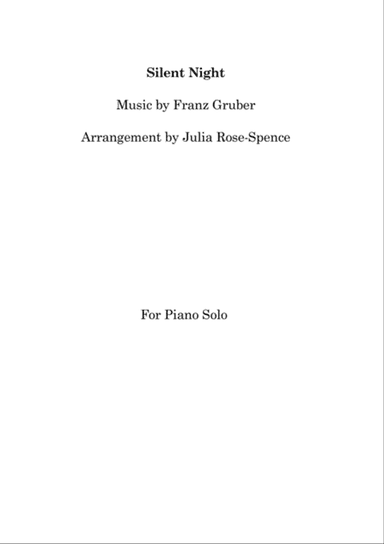 Silent Night for Piano Solo (Intermediate)