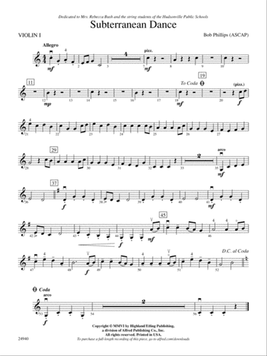 Subterranean Dance: 1st Violin