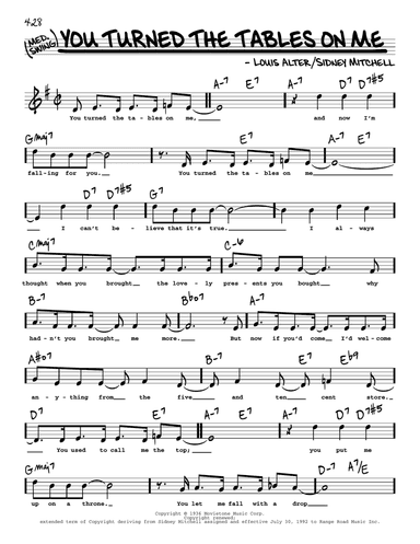 You Turned The Tables On Me (High Voice)