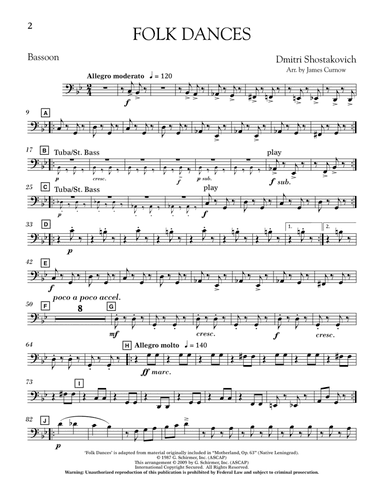 Folk Dances (arr. James Curnow) - Bassoon