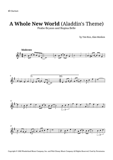 A Whole New World (aladdin's Theme)