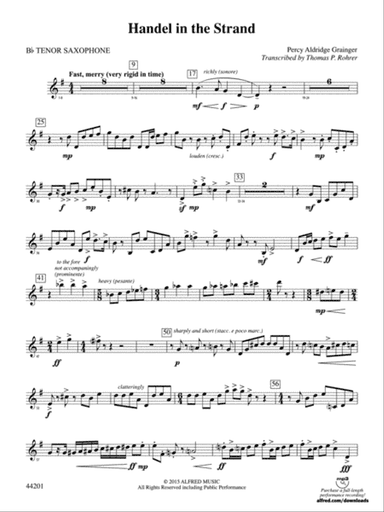 Handel in the Strand: B-flat Tenor Saxophone