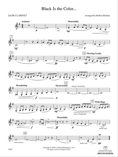 Black Is the Color...: 2nd B-flat Clarinet