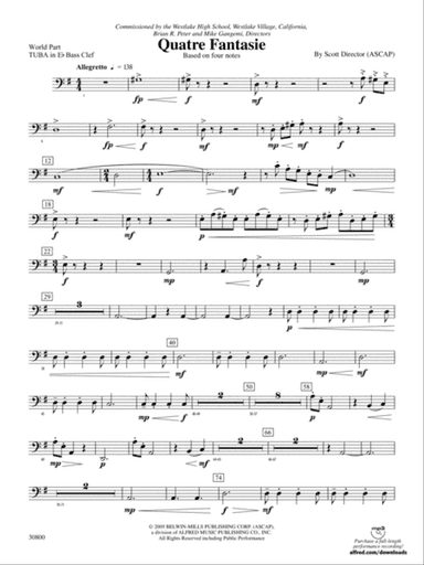 Quatre Fantasie: (wp) E-flat Tuba B.C.