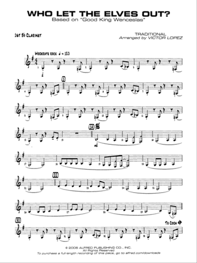 Who Let the Elves Out?: 1st B-flat Clarinet